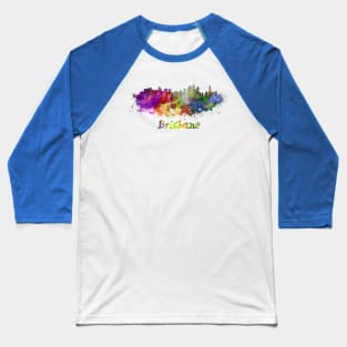 Brisbane skyline in watercolor Baseball T-Shirt